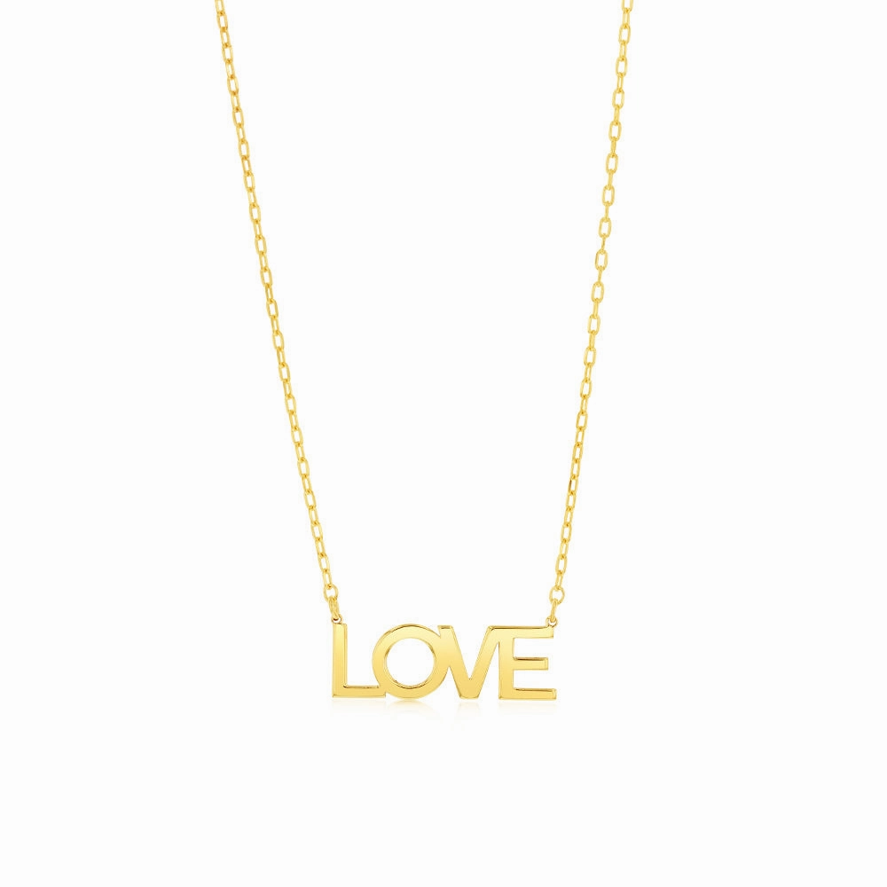 9ct Yellow Gold Love Pendant On Chain
