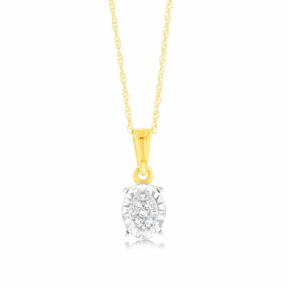 9ct Yellow Gold Luminesce Lab Grown Circle Pendant