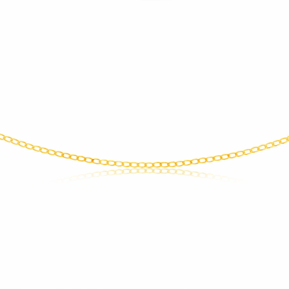 9ct Yellow Gold Open Curb 45cm Chain