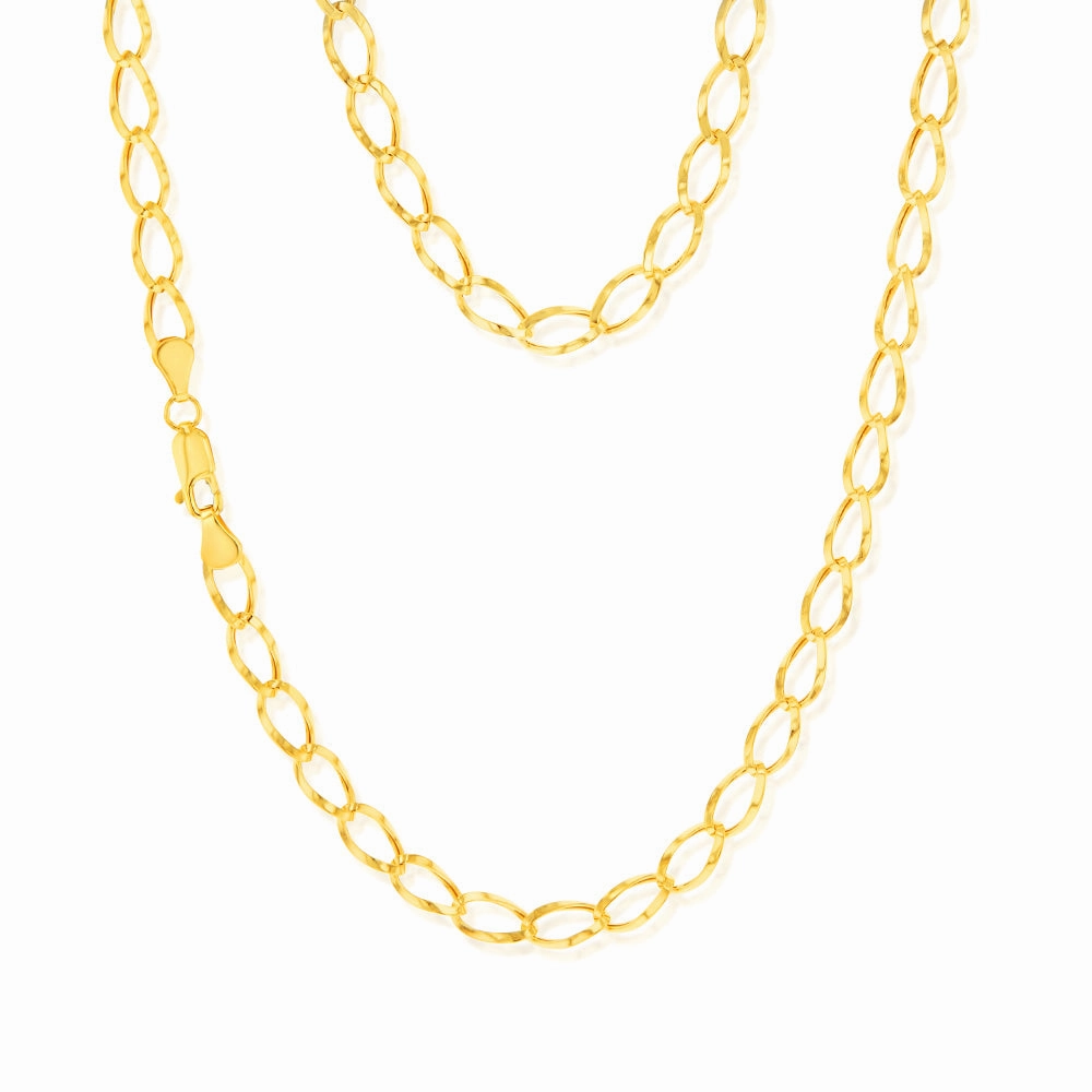 9ct Yellow Gold Open Curb 45cm Chain