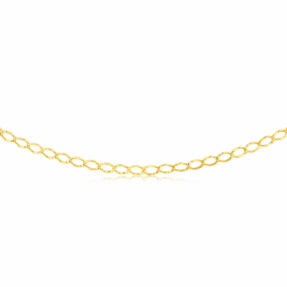 9ct Yellow Gold Open Curb 45cm Chain