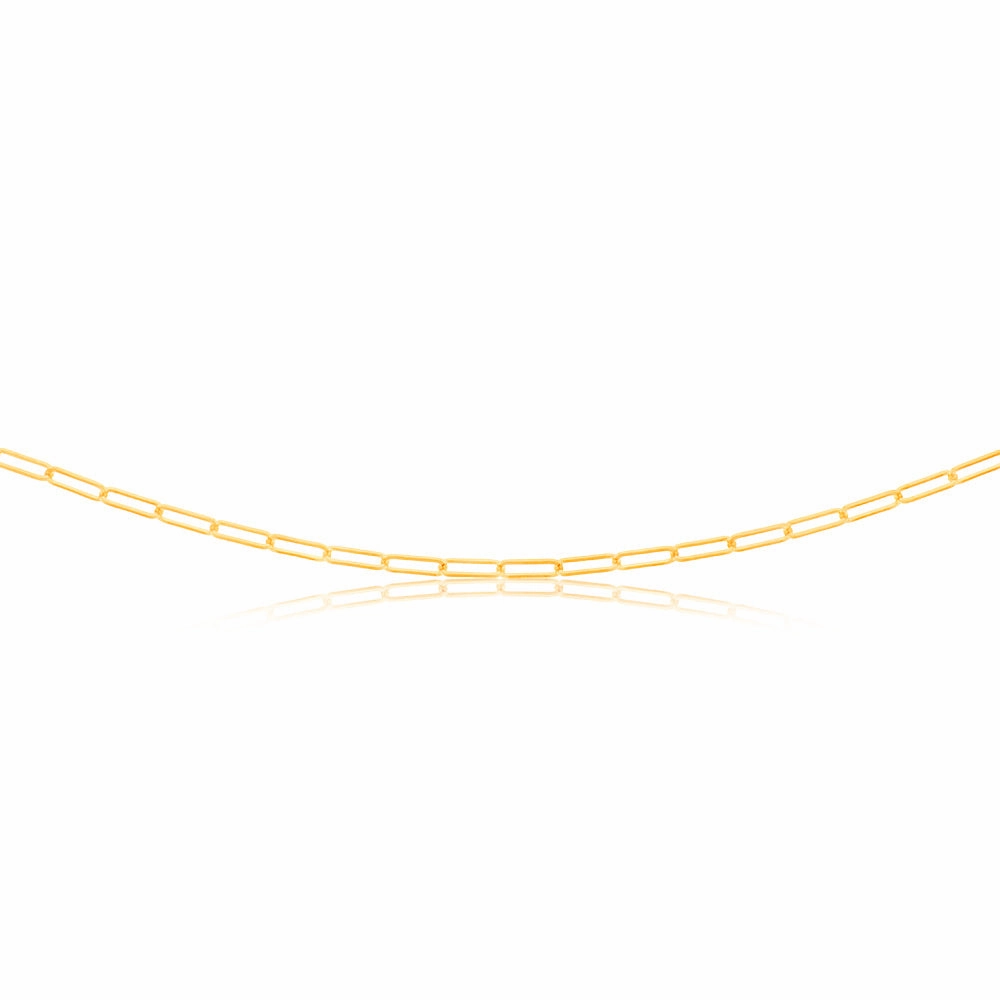 9ct Yellow Gold Paperclip Toggle Bar 43cm Chain