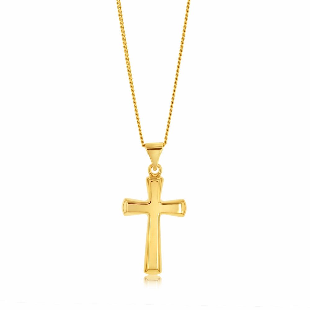 9ct Yellow Gold Plain Cross Pendant