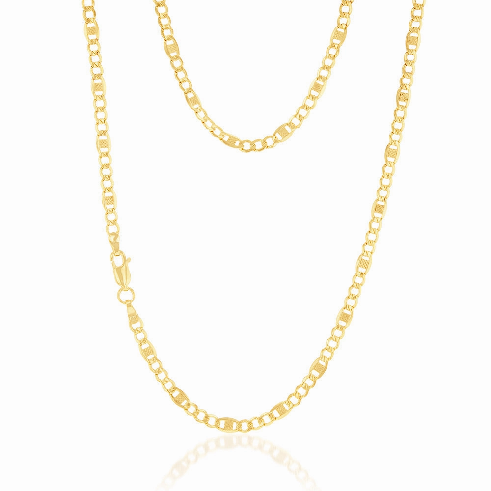 9ct Yellow Gold Silver Filled 1:3  Curb  Anchor 80 Gauge 45cm Chain