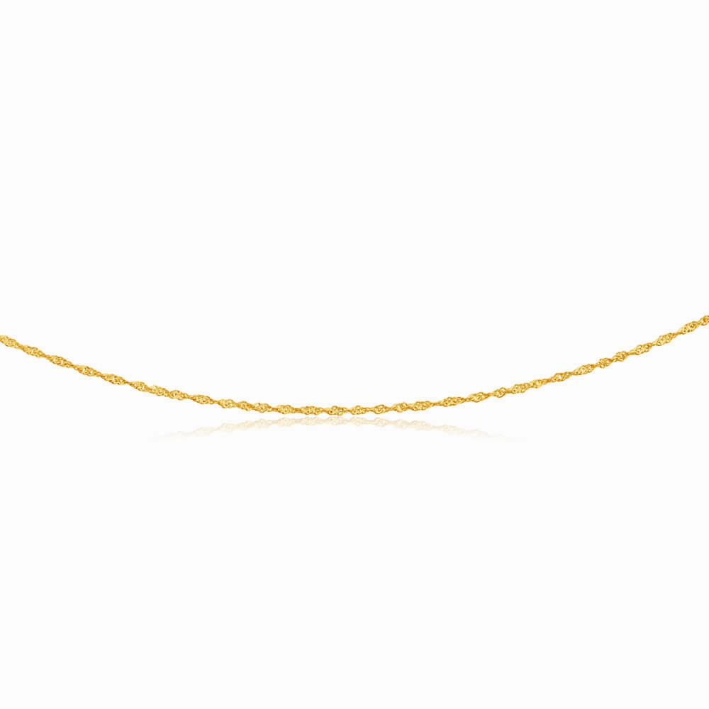 9ct Yellow Gold Silver Filled 20 Gauge Singapore 45cm Chain