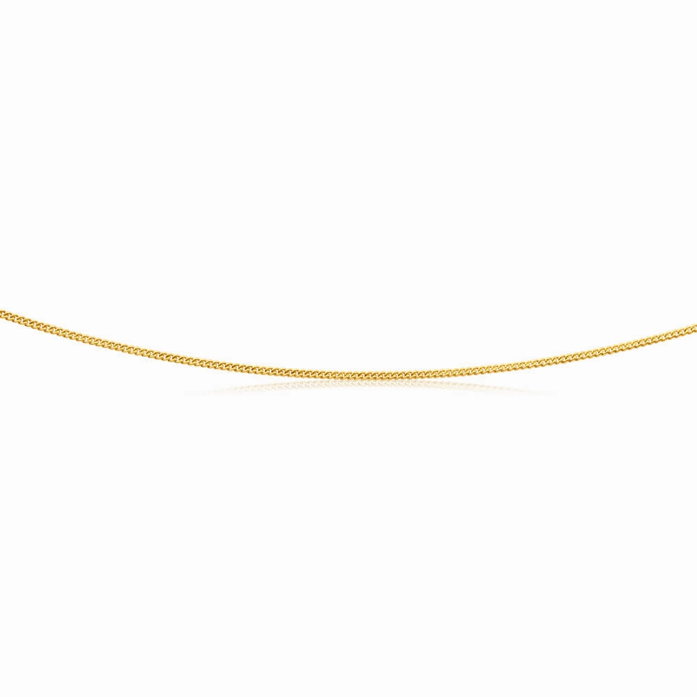 9ct Yellow Gold Silver Filled 45cm Curb Chain 30 gauge