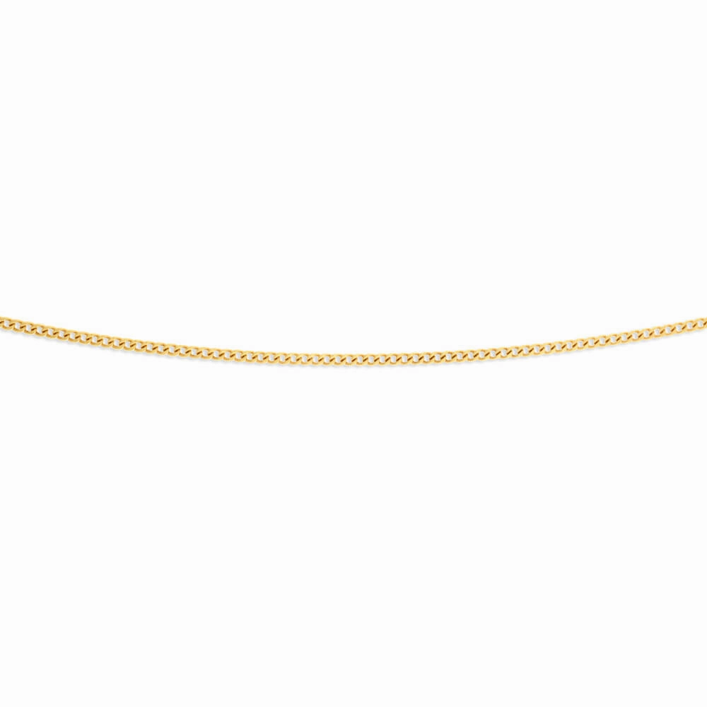 9ct Yellow Gold Silver Filled 45cm Curb Chain