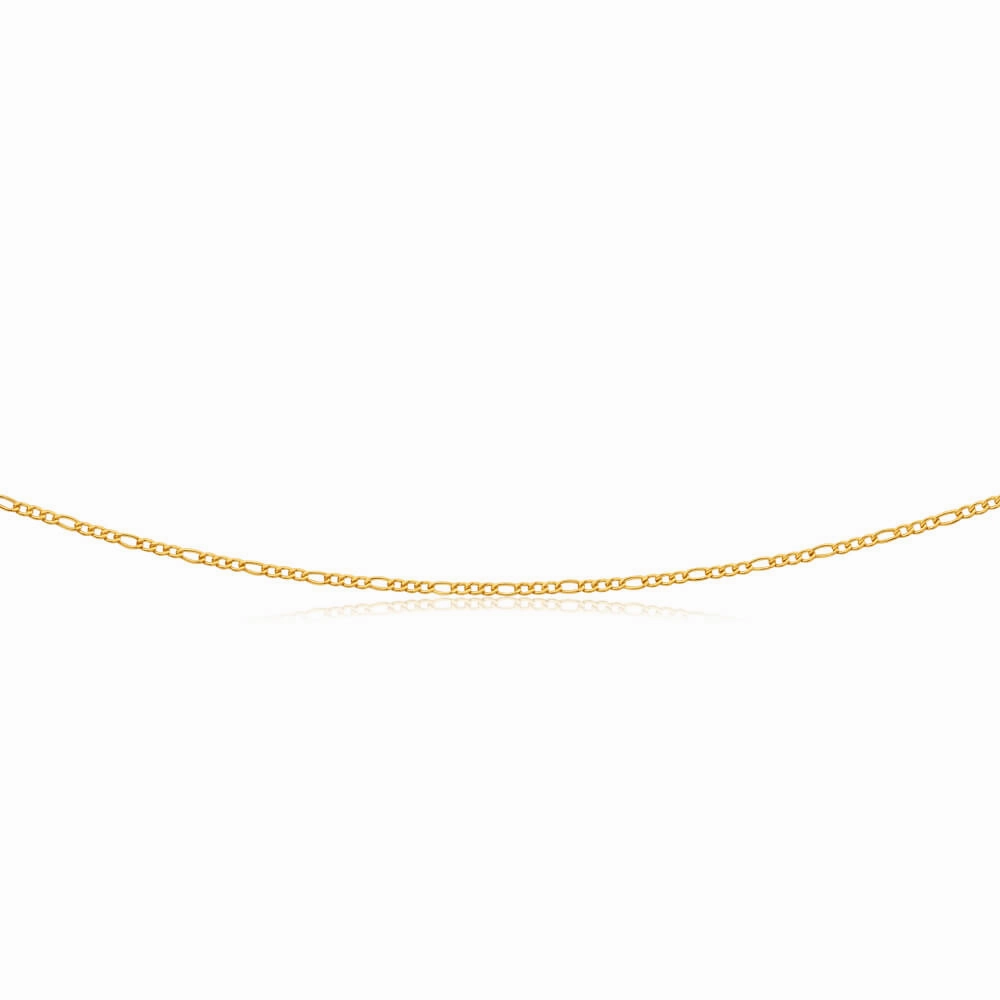 9ct Yellow Gold Silver Filled 45cm Figaro Chain 40 Gauge