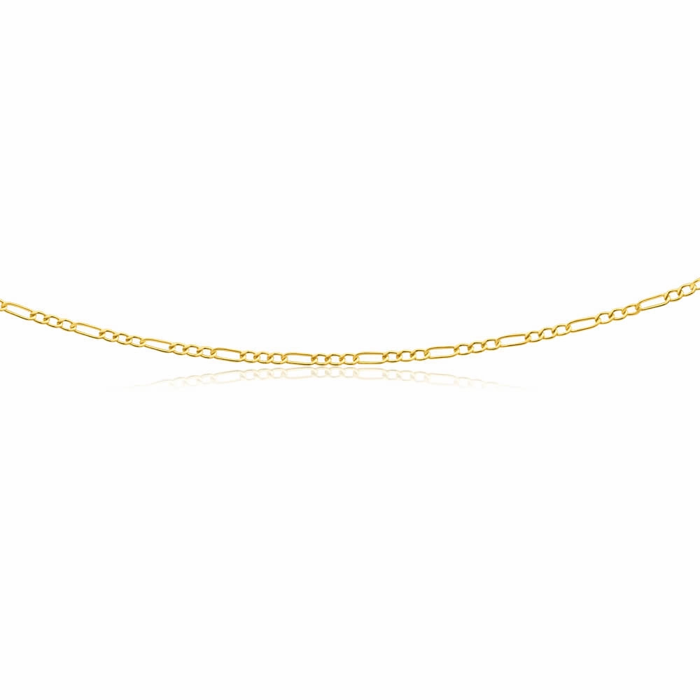 9ct Yellow Gold Silver Filled 45cm Figaro Chain 50 Gauge