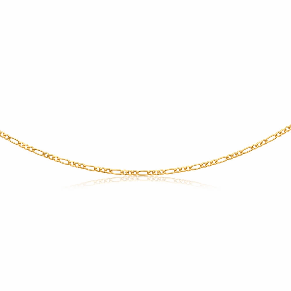 9ct Yellow Gold Silver Filled 45cm Figaro Chain 60 Gauge