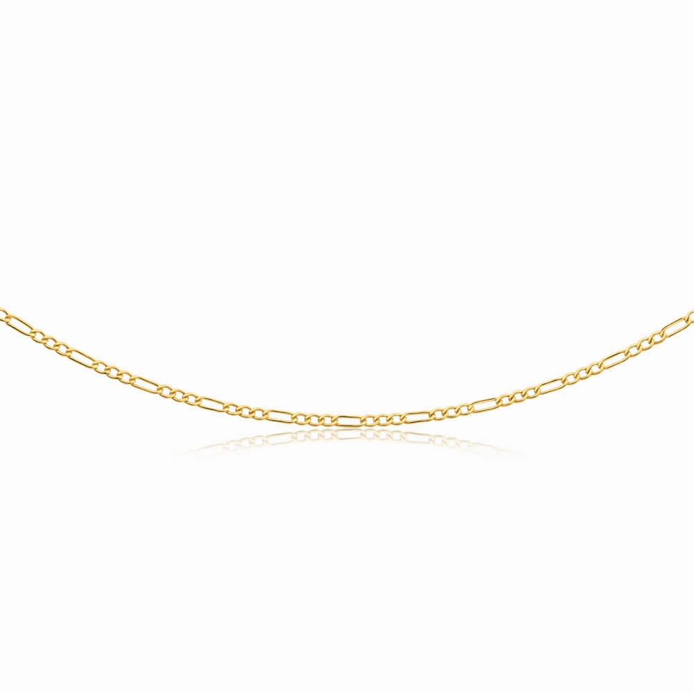 9ct Yellow Gold Silver Filled 50cm Figaro Chain 50 Gauge