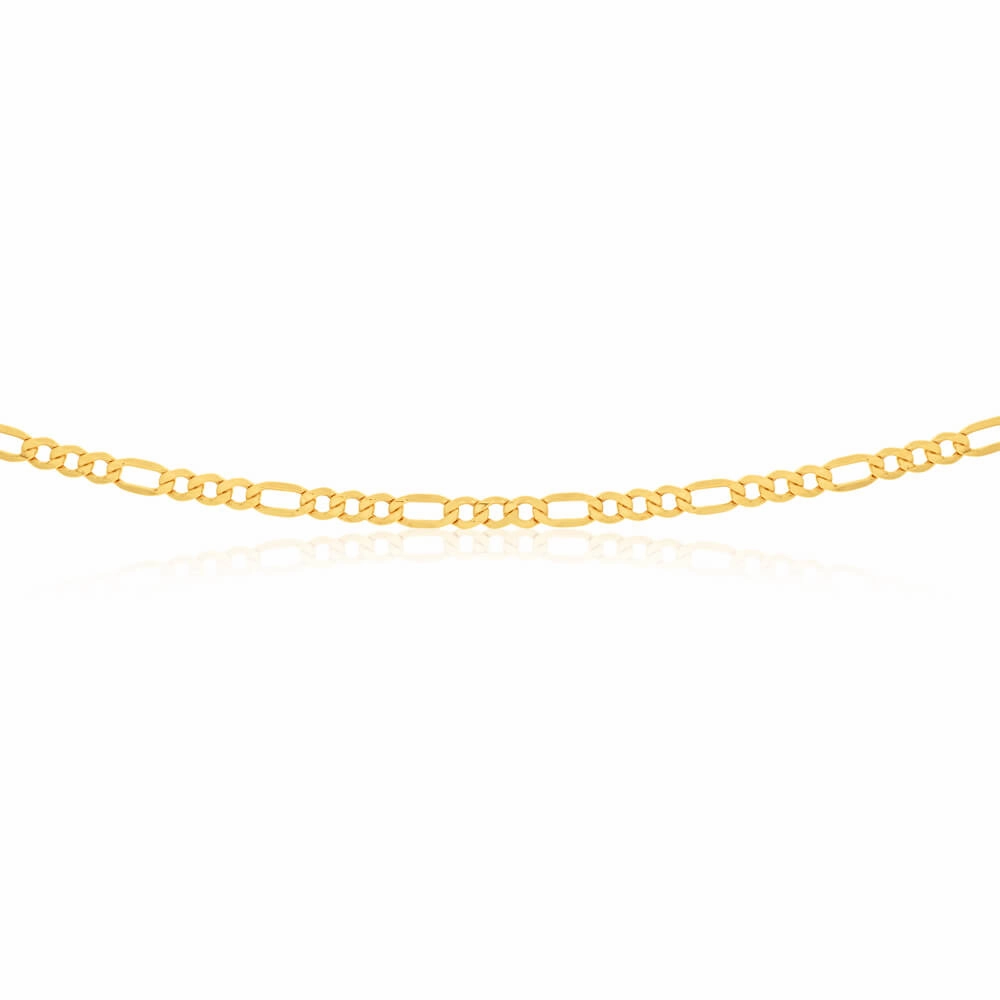 9ct Yellow Gold Silver Filled 55cm Figaro Chain 120 Gauge