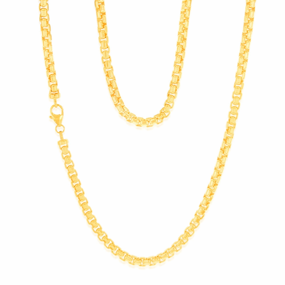 9ct Yellow Gold Silver Filled Chunky Belcher 55cm Chain