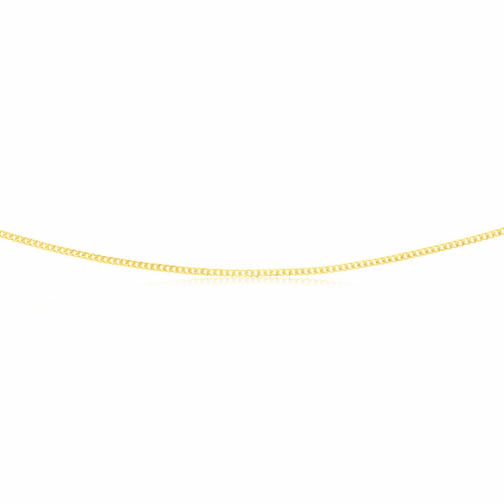 9ct Yellow Gold Silver Filled Delicate 45cm Curb Chain