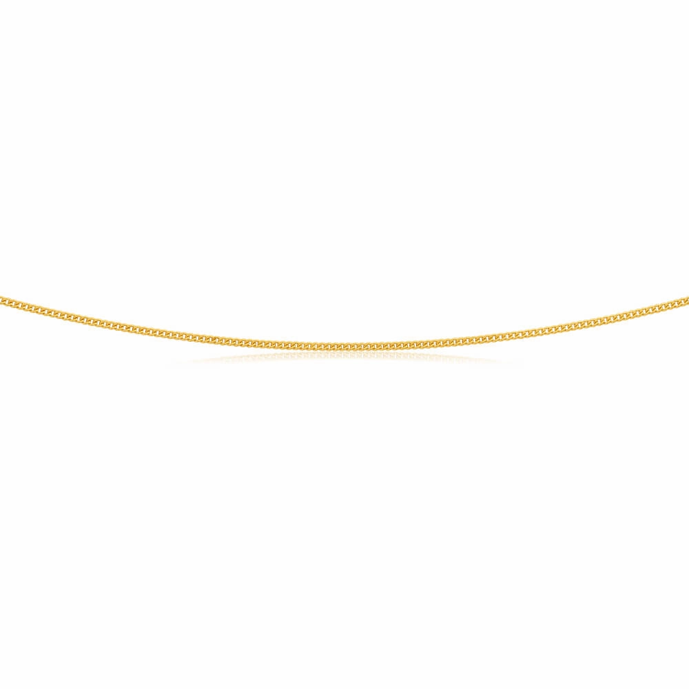 9ct Yellow Gold Silver Filled Extend 55cm Curb Chain 40 Gauge