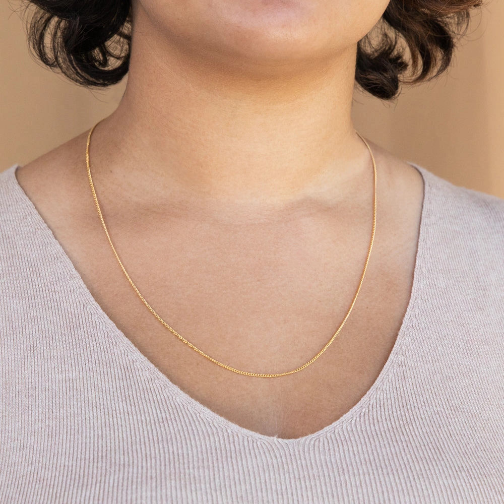 9ct Yellow Gold Silver Filled Extend 55cm Curb Chain 40 Gauge