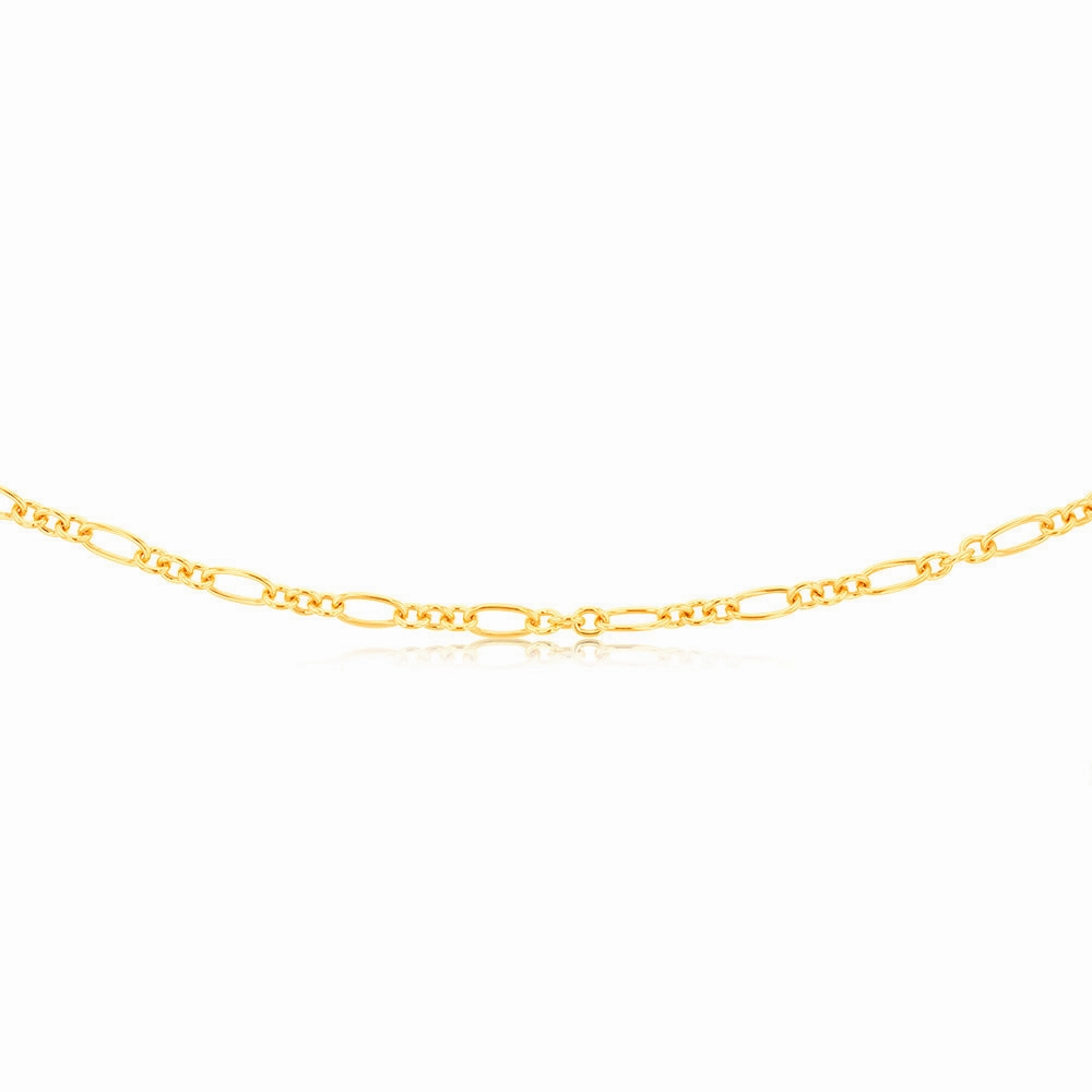 9ct Yellow Gold Silver-filled Fancy 100Gauge 45cm Chain