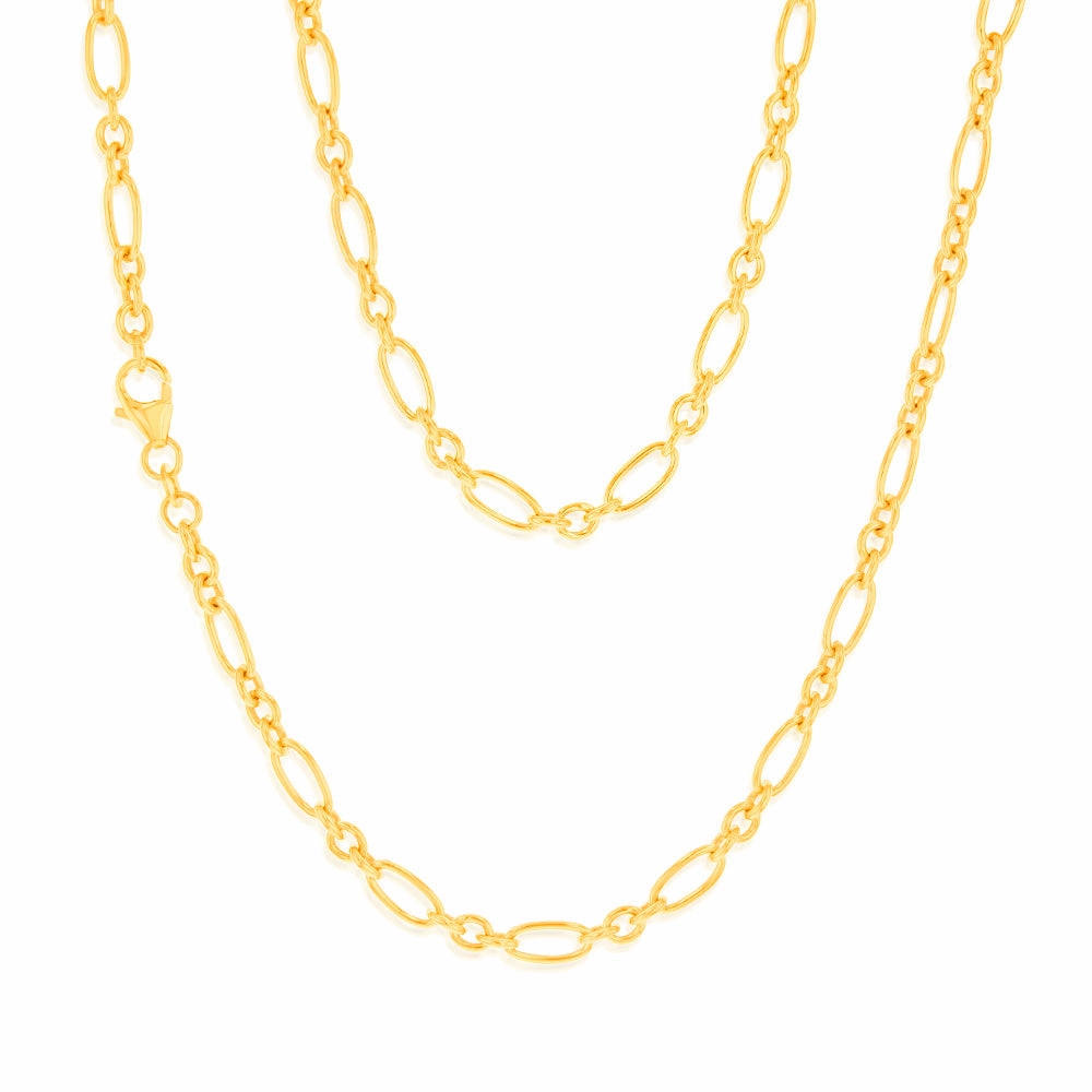 9ct Yellow Gold Silver-filled Fancy 100Gauge 45cm Chain
