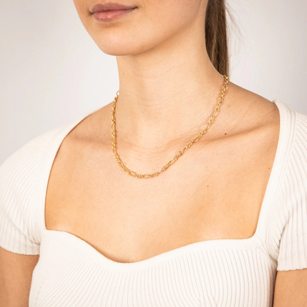 9ct Yellow Gold Silver-filled Fancy 100Gauge 45cm Chain