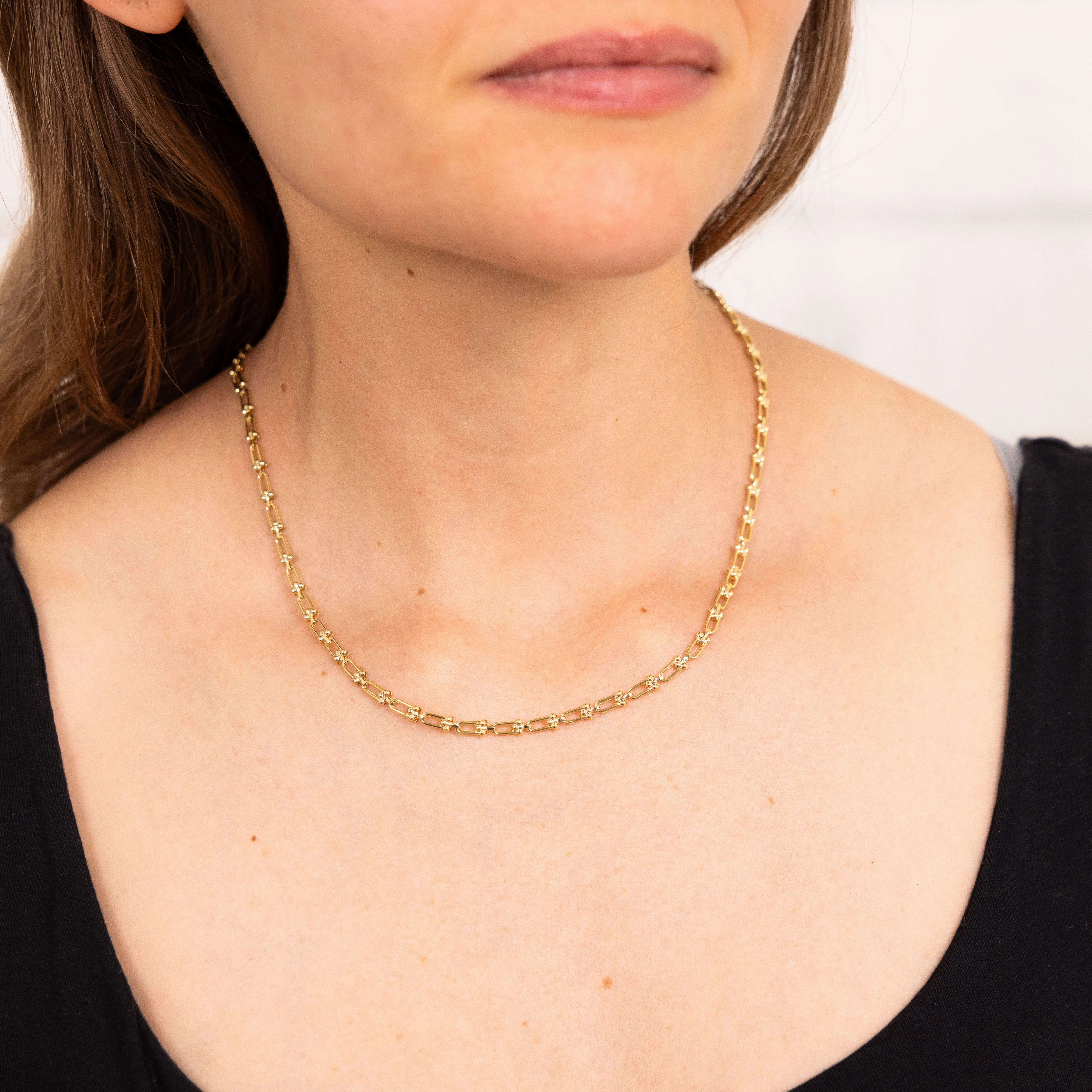 9ct Yellow Gold Silver-Filled Fancy 45cm Chain.