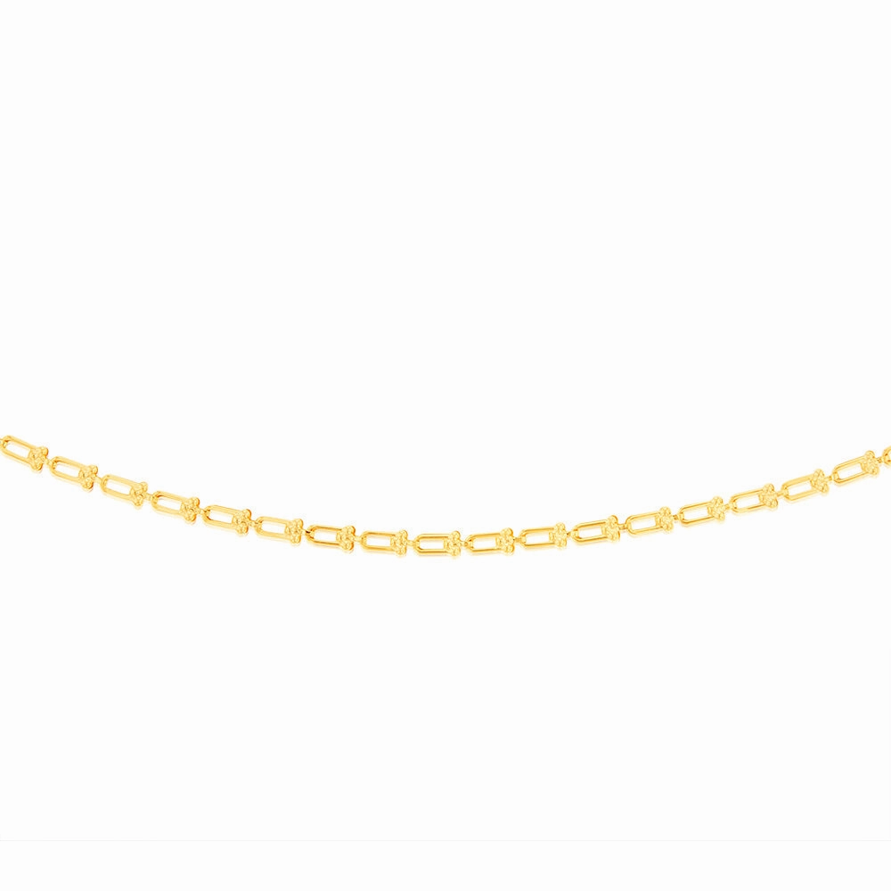9ct Yellow Gold Silver-Filled Fancy 45cm Chain.