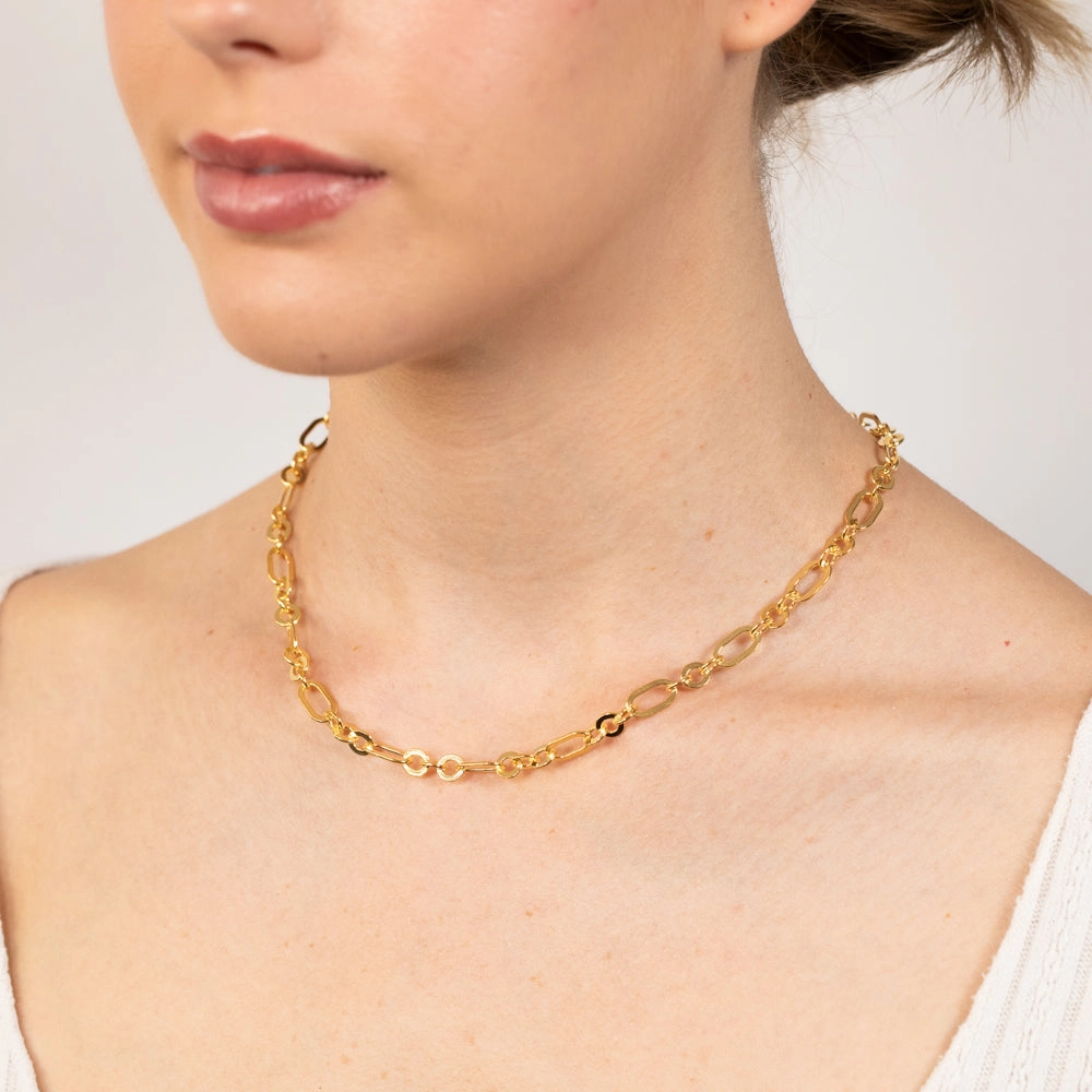 9ct Yellow Gold Silver filled Fancy 45cm Chain