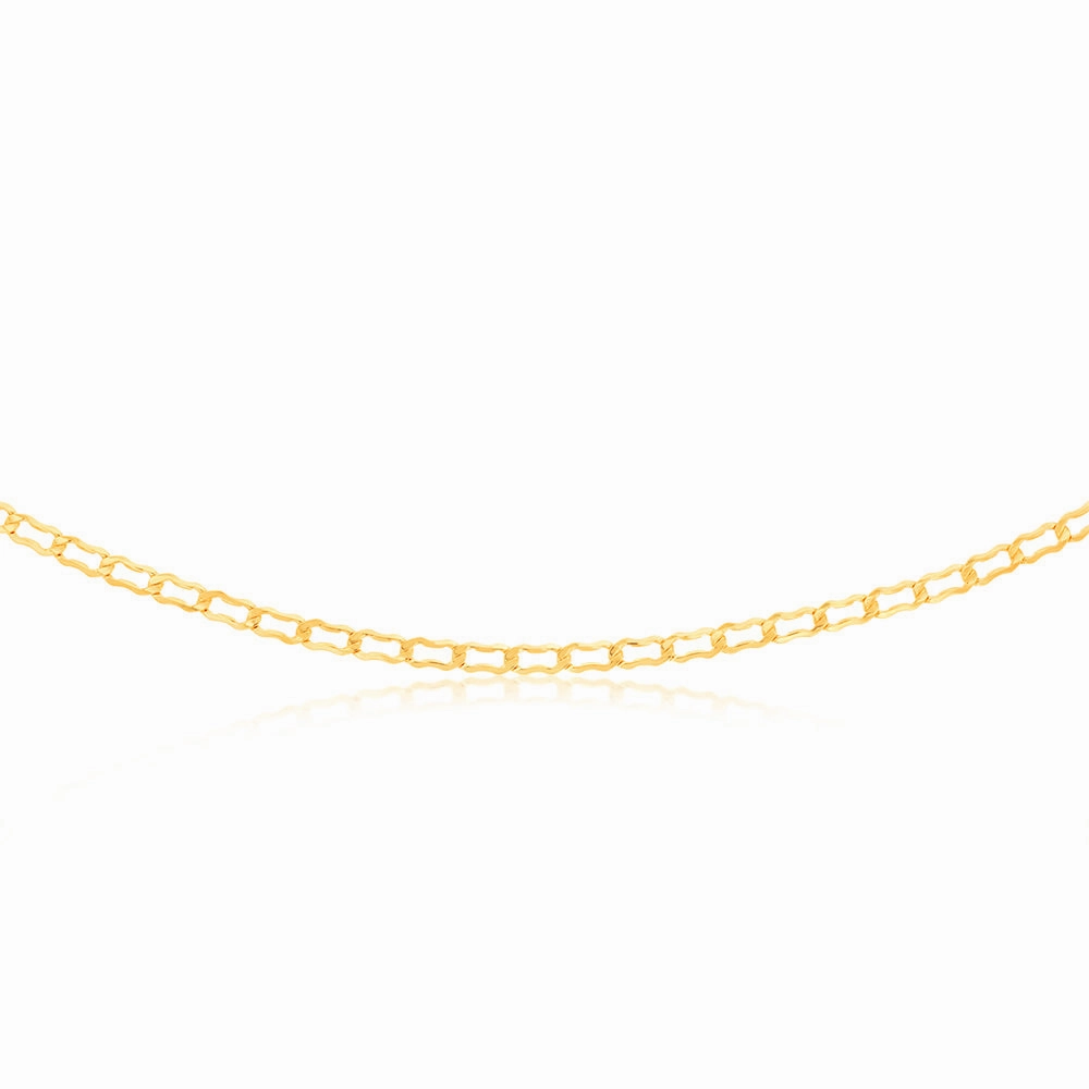 9ct Yellow Gold Silver-filled Fancy 45cm Chain