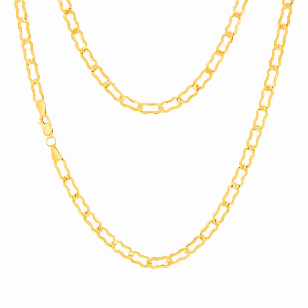 9ct Yellow Gold Silver-filled Fancy 45cm Chain