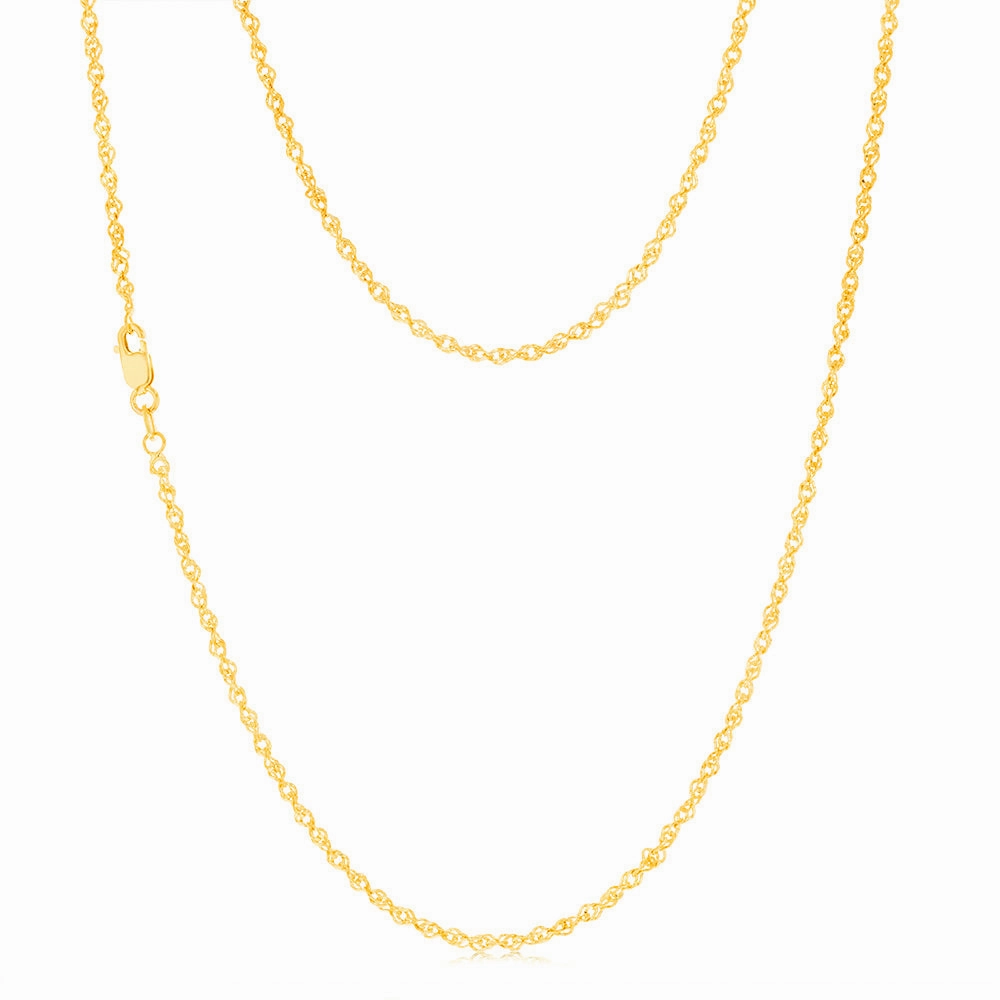 9ct Yellow Gold Silver-filled Fancy 45cm Chain