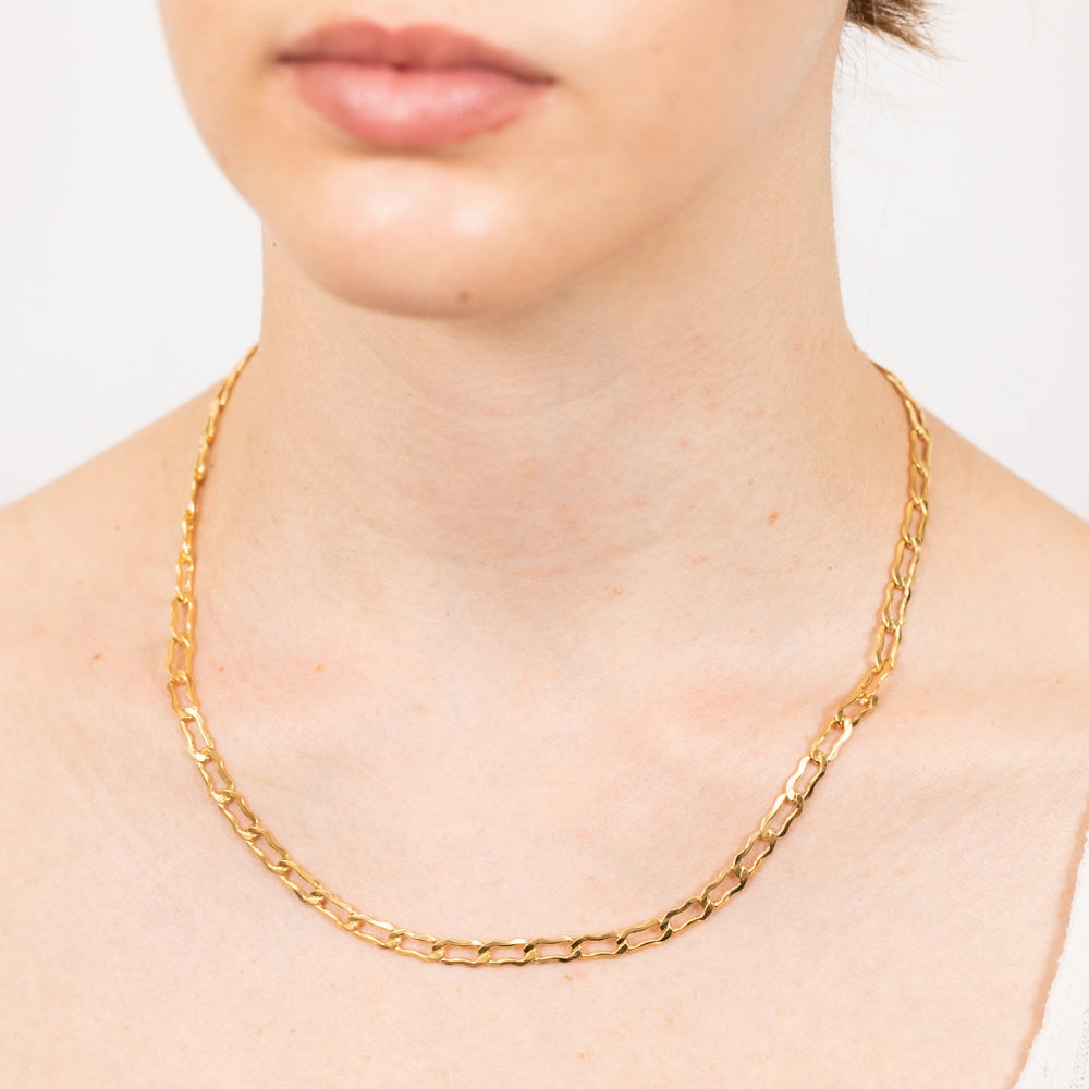 9ct Yellow Gold Silver-filled Fancy 45cm Chain