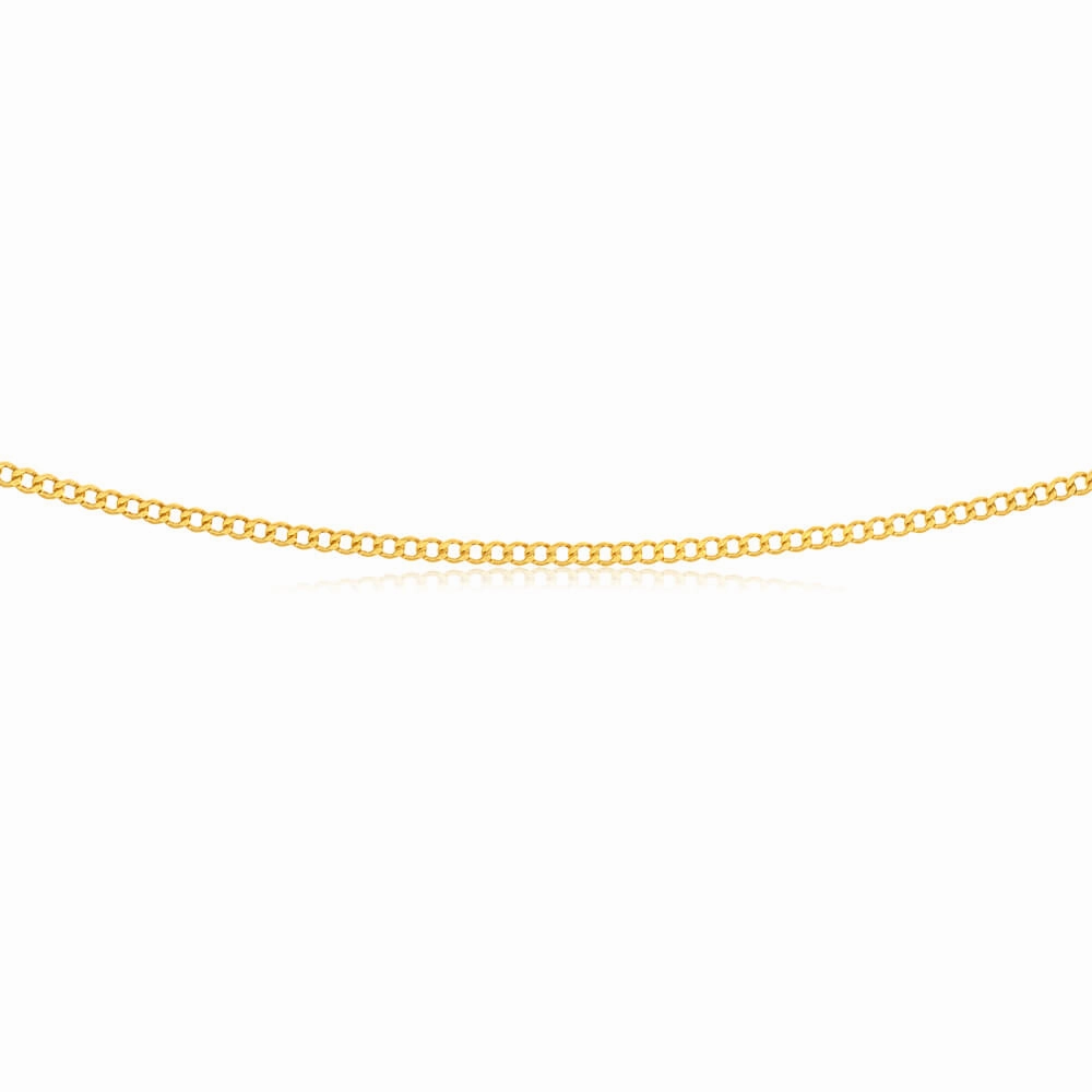 9ct Yellow Gold Silver Filled Flat 55cm Curb Chain