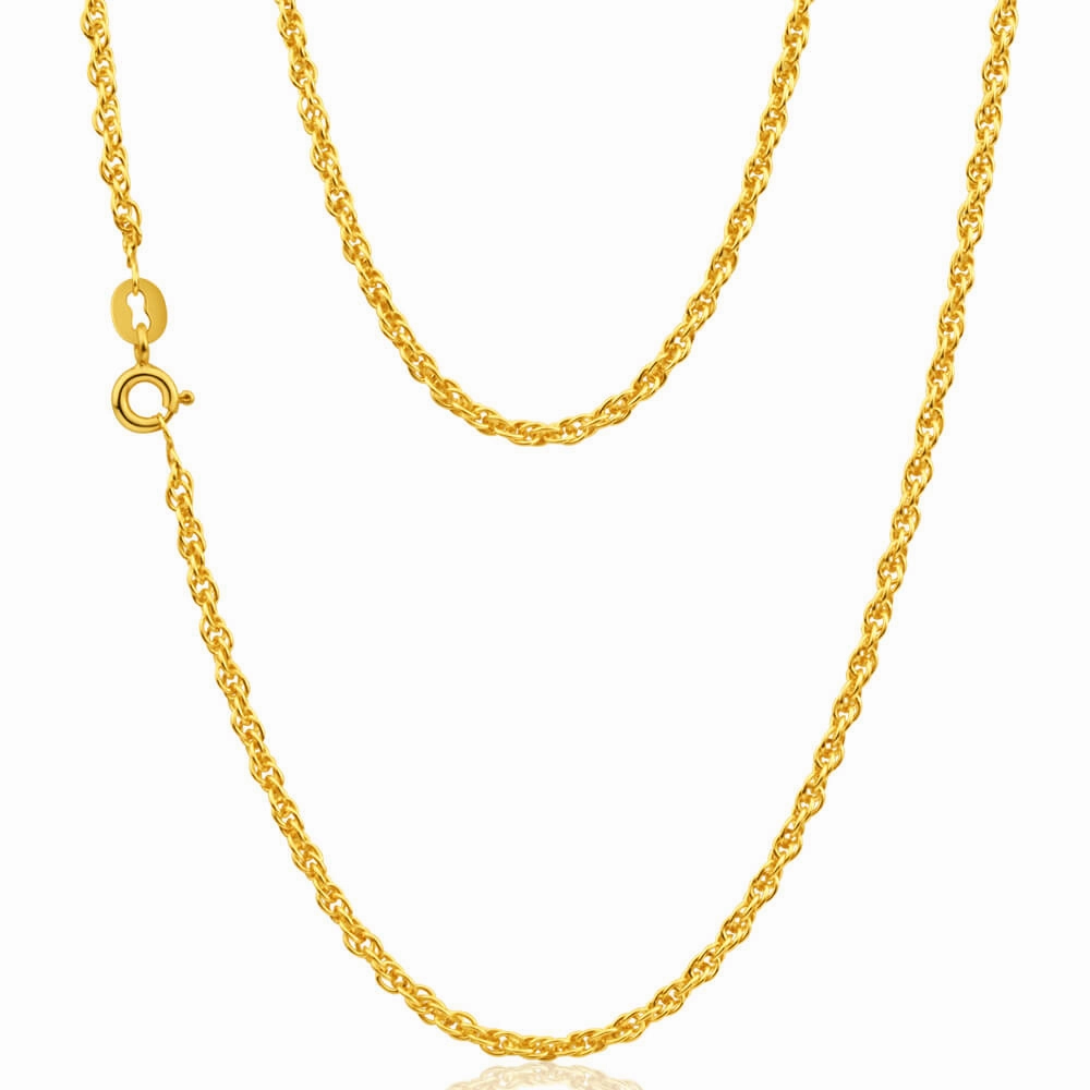 9ct Yellow Gold Silver Filled Rope Chain