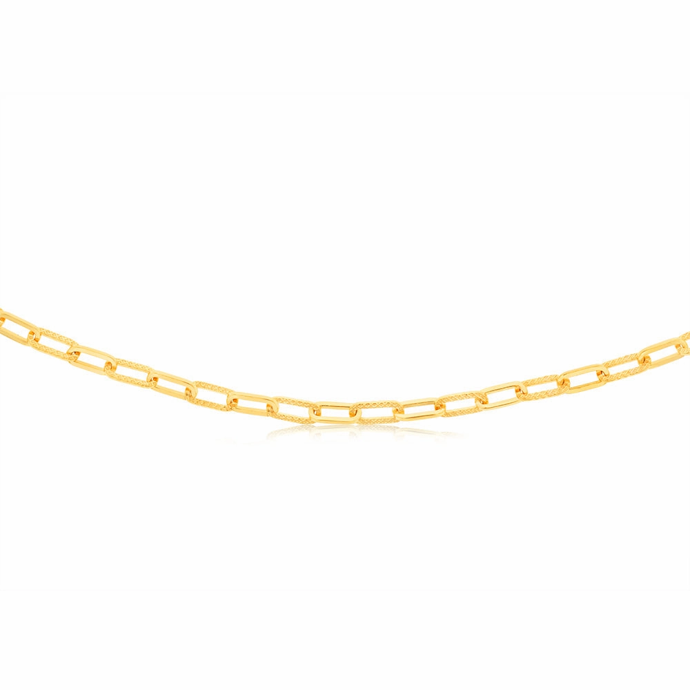 9ct Yellow Gold Silver filled Square Rolo 42cm Chain