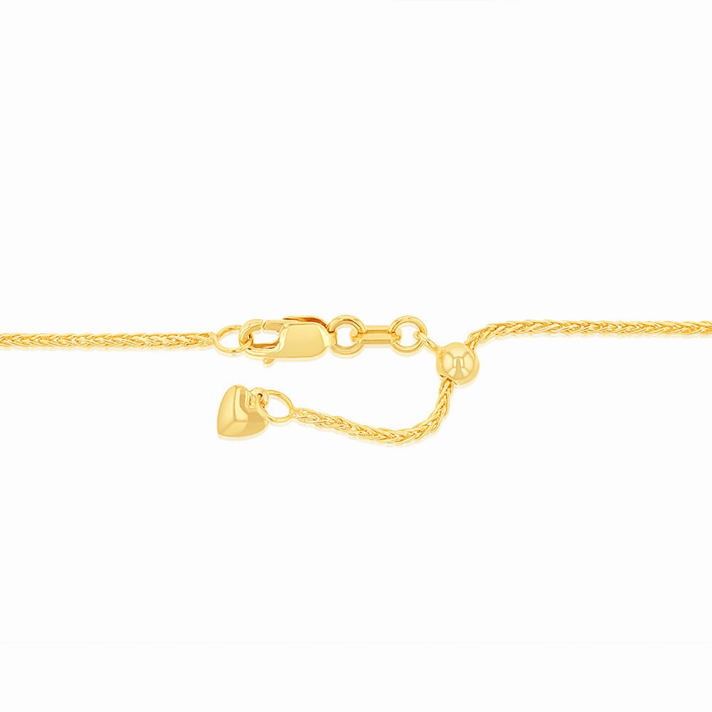 9ct Yellow Gold Silver Filled Wheat Extend 55cm Chain