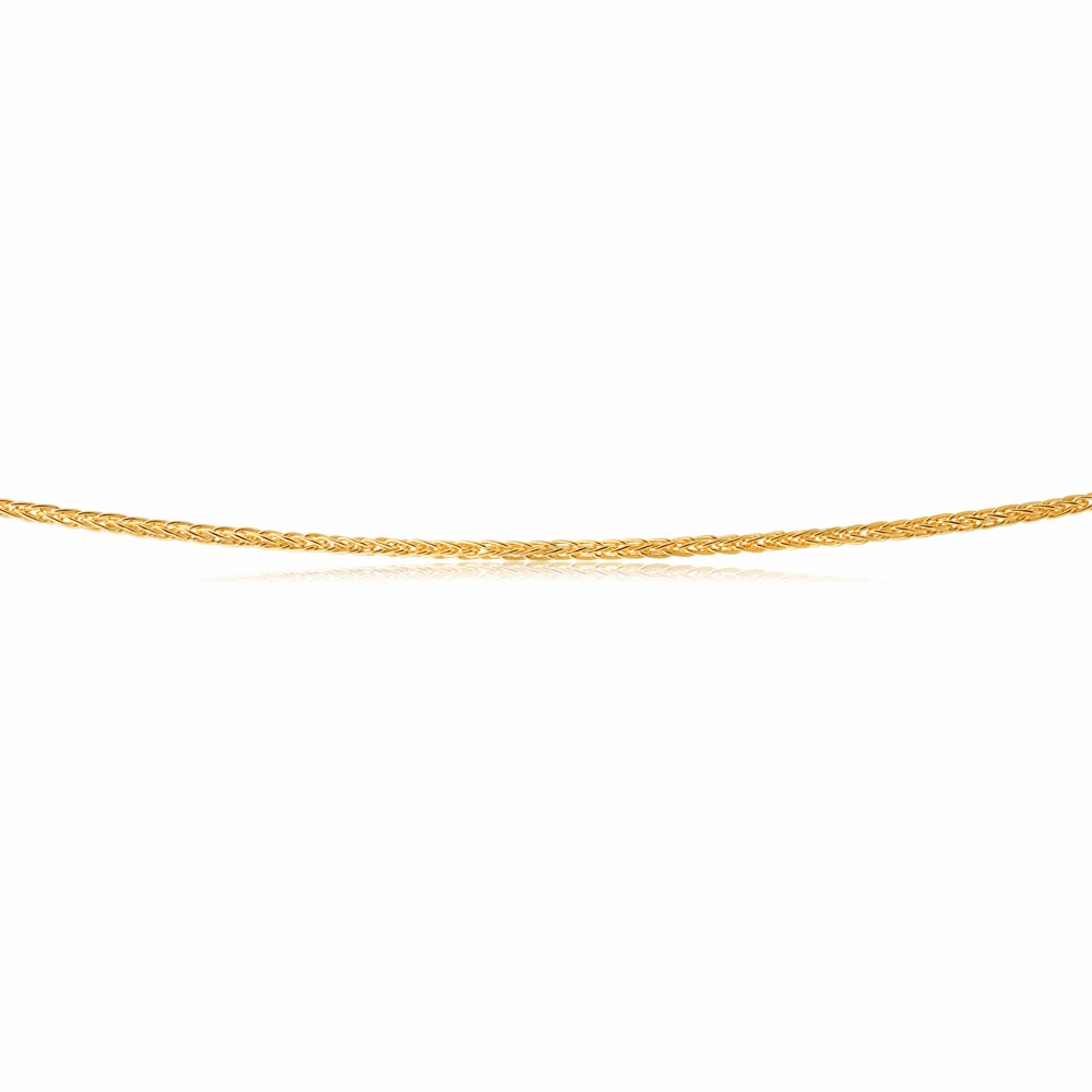 9ct Yellow Gold Silver Filled Wheat Extend 55cm Chain