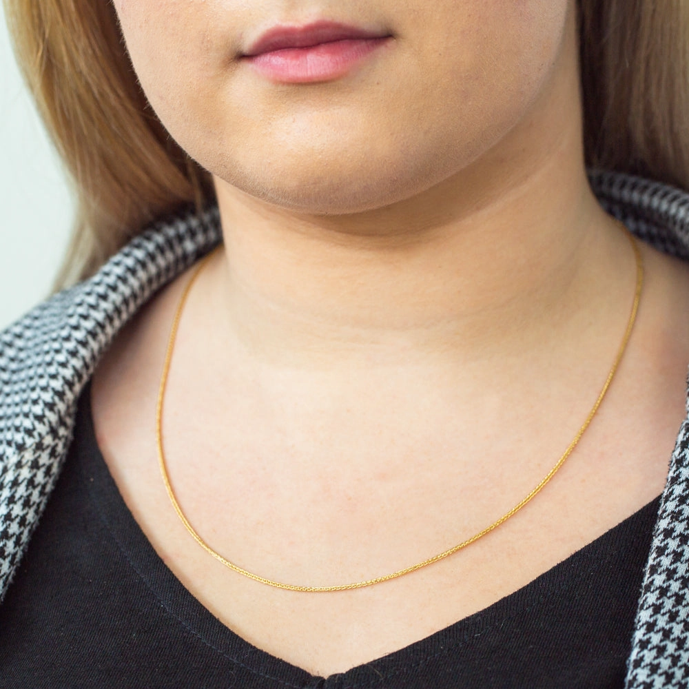 9ct Yellow Gold Silver Filled Wheat Extend 55cm Chain
