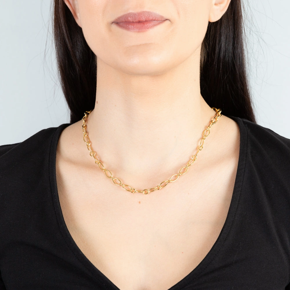 9ct Yellow Gold Silverfilled 120 Gauge 45cm Chain