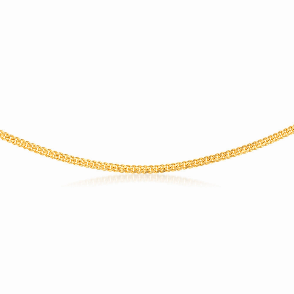 9ct Yellow Gold Silverfilled 120 Gauge Curb 50cm Chain