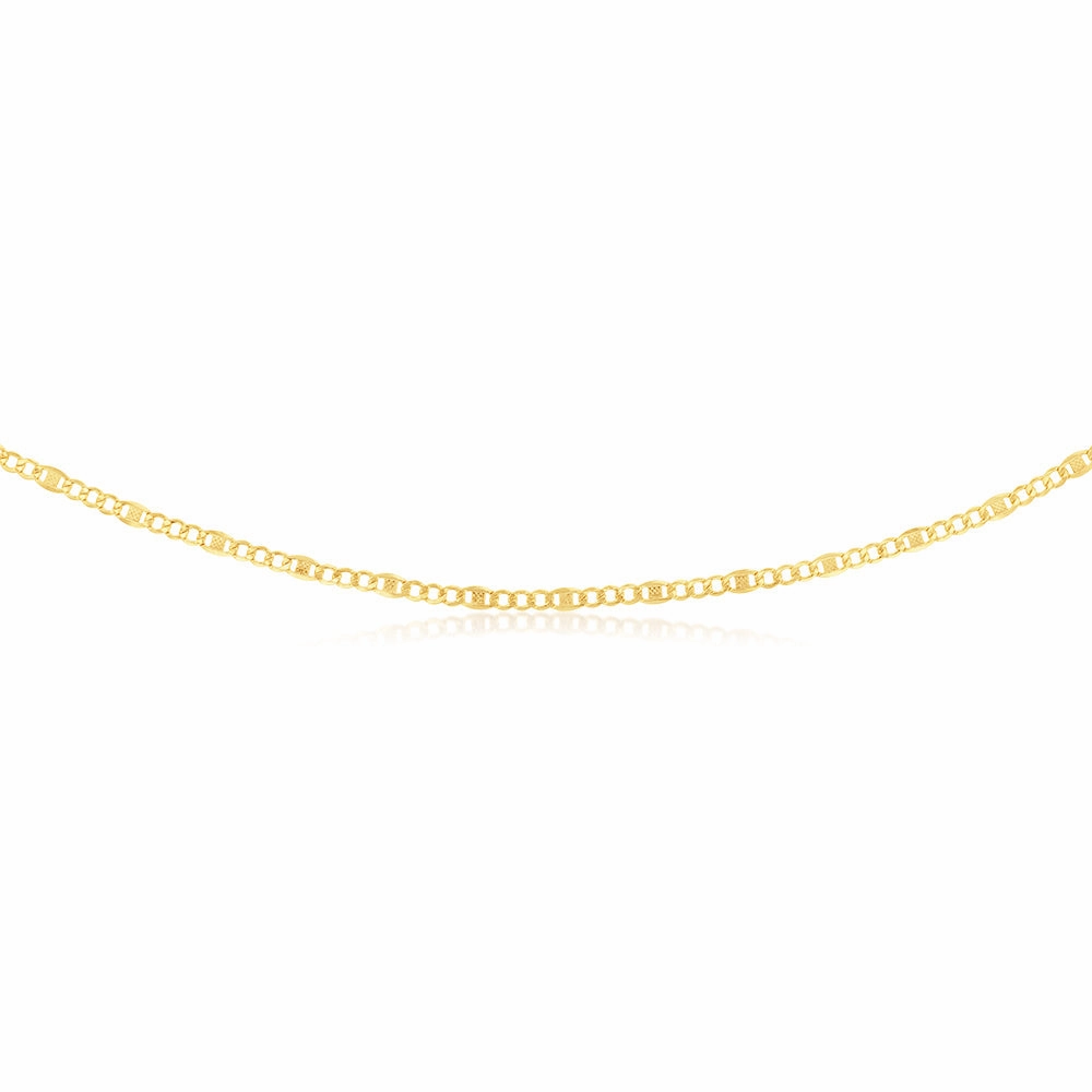 9ct Yellow Gold Silverfilled 1:3 Curb Anch 80 Gauge 50cm Chain