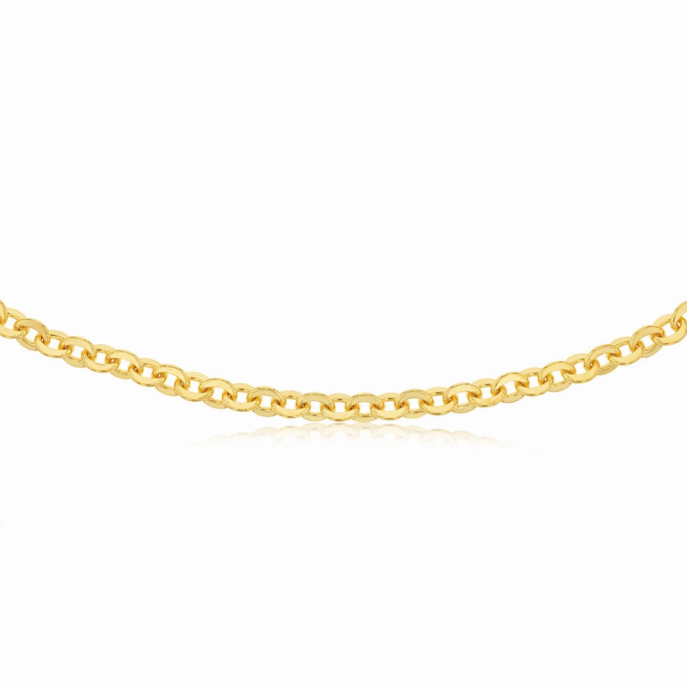 9ct Yellow Gold Silverfilled 200Gauge 45cm Chain