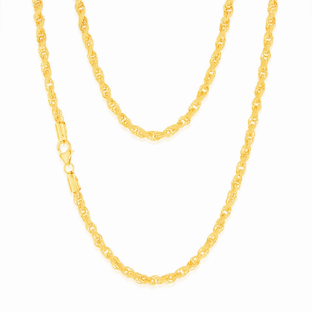 9ct Yellow Gold Silverfilled 45cm Fancy Chain