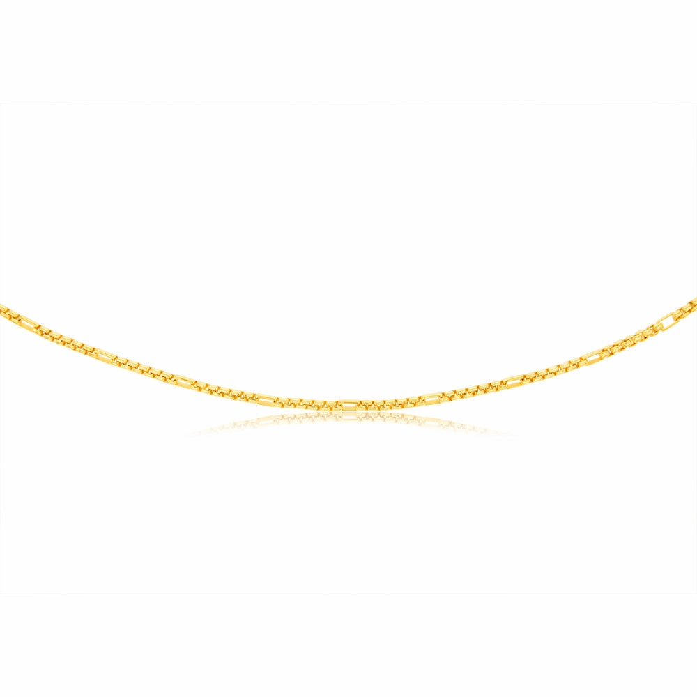 9ct Yellow Gold Silverfilled 55 Gauge Fancy 50cm Chain