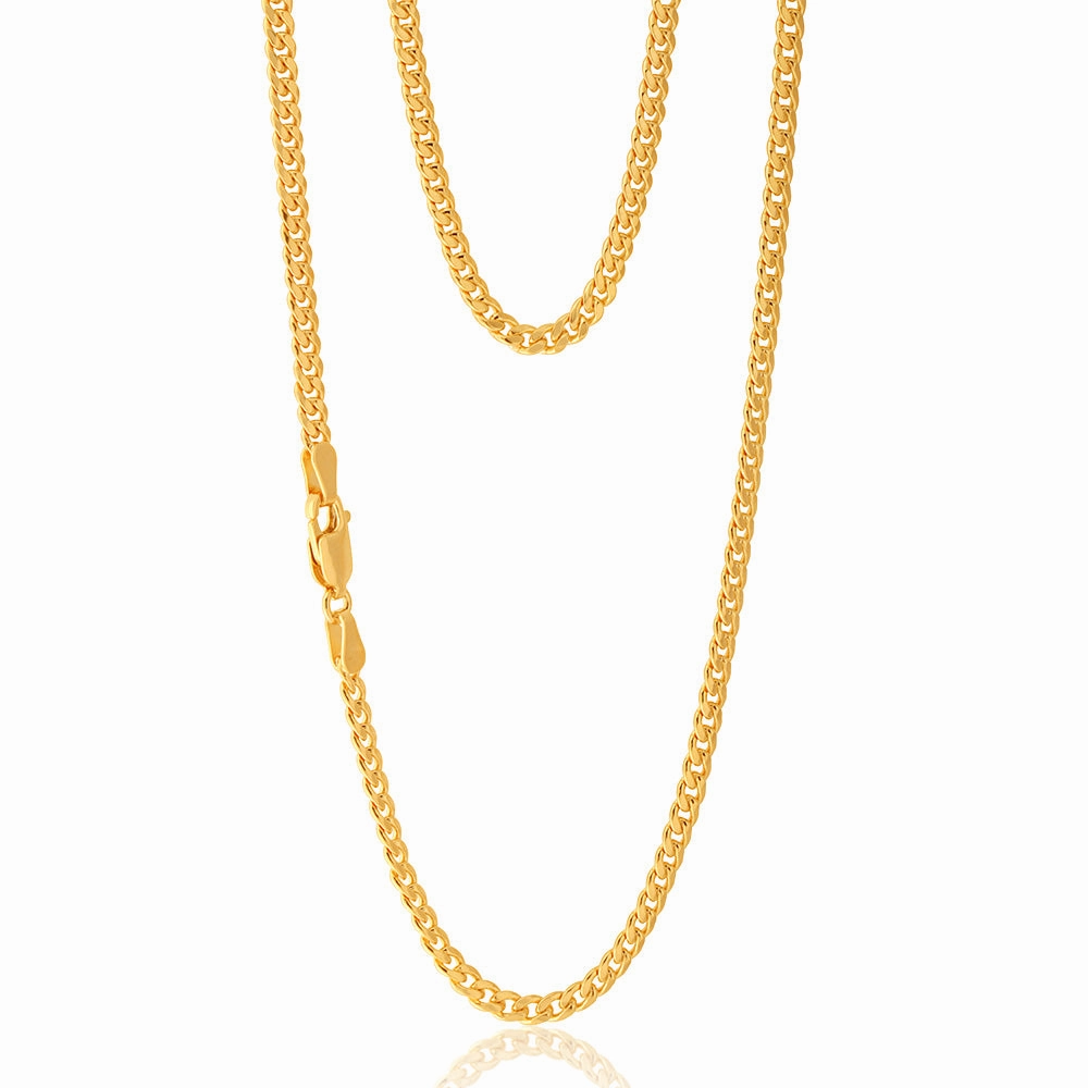 9ct Yellow Gold Silverfilled 60cm Curb Chain