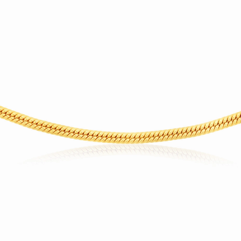 9ct Yellow Gold Silverfilled 90 Gauge 45cm Snake Chain