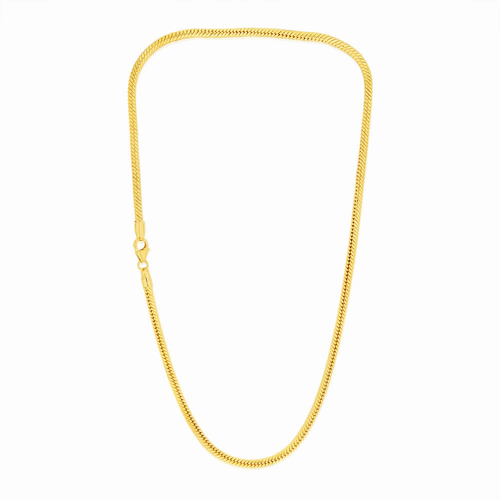 9ct Yellow Gold Silverfilled 90 Gauge 45cm Snake Chain