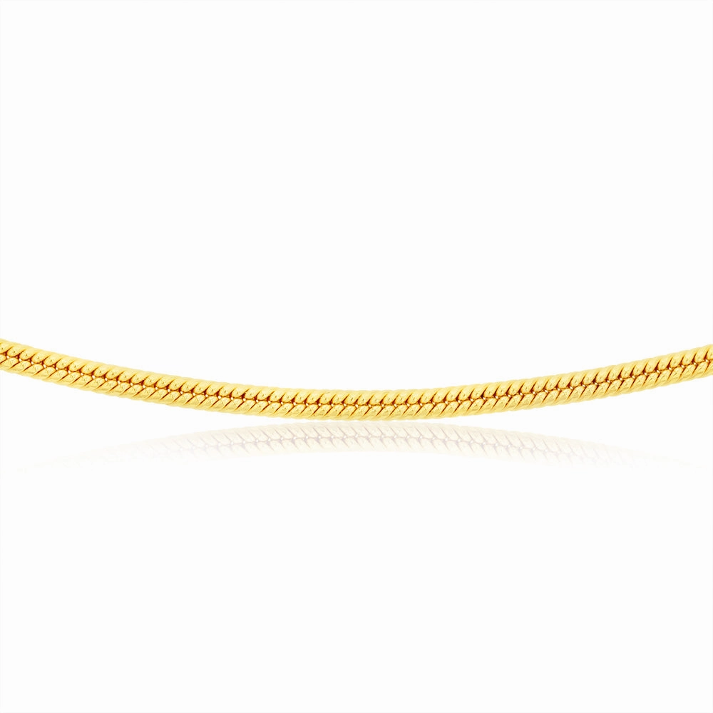 9ct Yellow Gold Silverfilled 90 Gauge 45cm Snake Chain