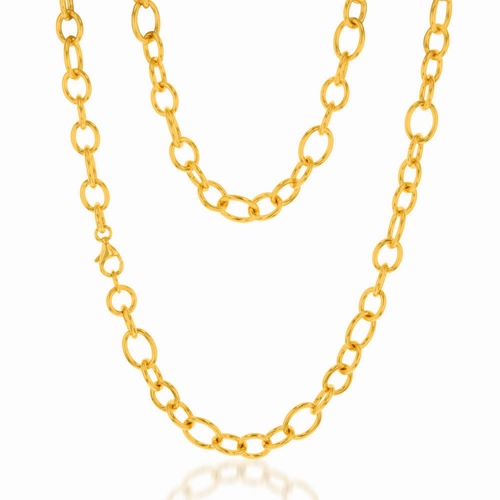 9ct Yellow Gold Silverfilled Belcher 45cm Chain