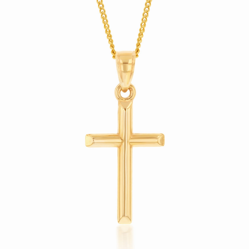 9ct Yellow Gold Silverfilled Cross Pendant