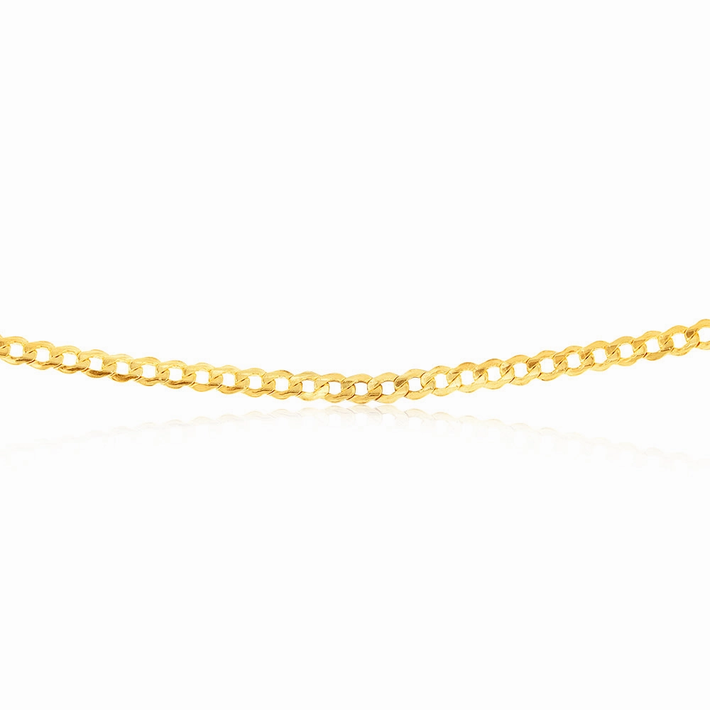 9ct Yellow Gold Silverfilled Curb 80 Gauge 55cm Chain