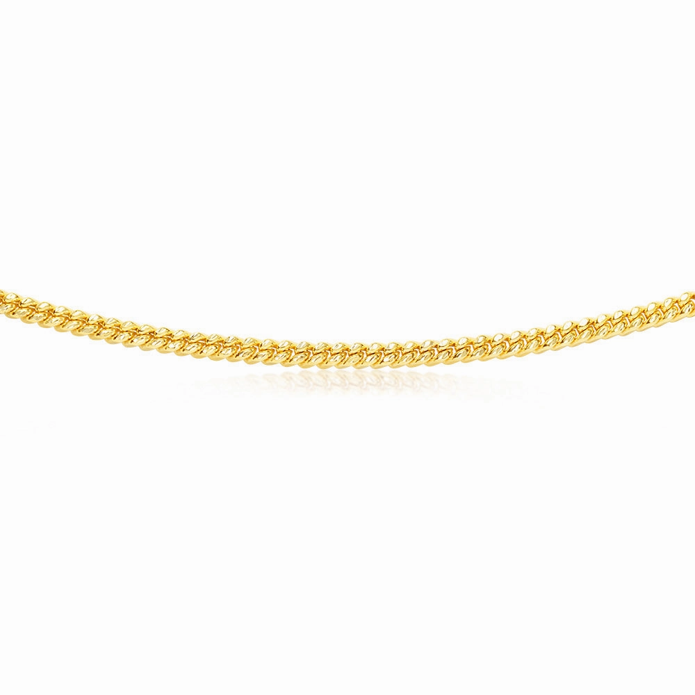 9ct Yellow Gold Silverfilled Diamond Cut Two Tone Square Snake 55cm Chain